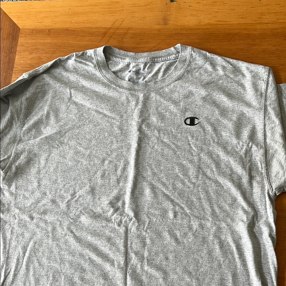 Champion Gray Short Sleeve Tee Classic Crew Neck